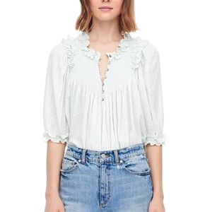 Rebecca Taylor La Vie Drapey Check Top Size XS